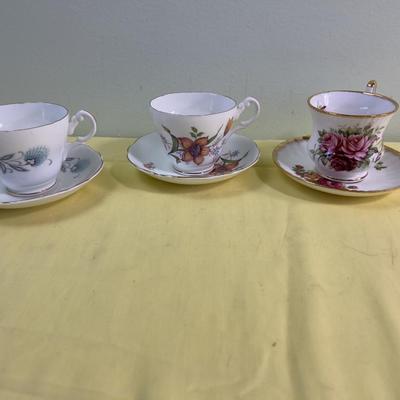 3 Tea Cups and Saucers 