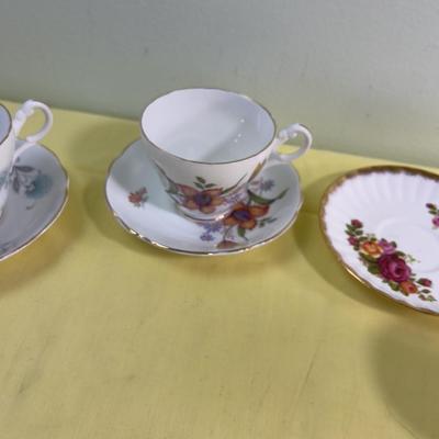 3 Tea Cups and Saucers 