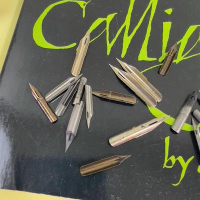 Vintage Calligraphy Tips, Pens and Book 