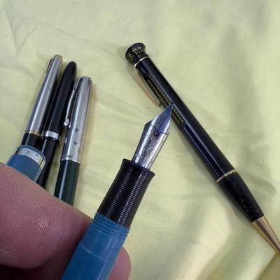 Lot of 1960's (4) Fountain Pens, Mechanical Pen and Pen Holder 