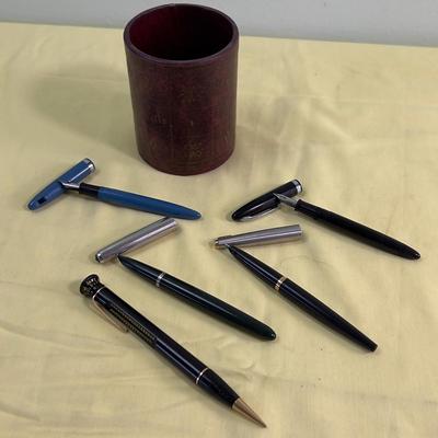 Lot of 1960's (4) Fountain Pens, Mechanical Pen and Pen Holder 