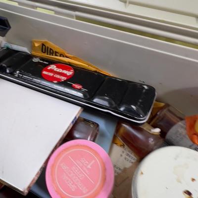 Art Bin with Paints and Brushes Oils 