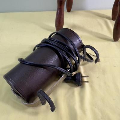 A little Stool and Vintage Headboard Light 
