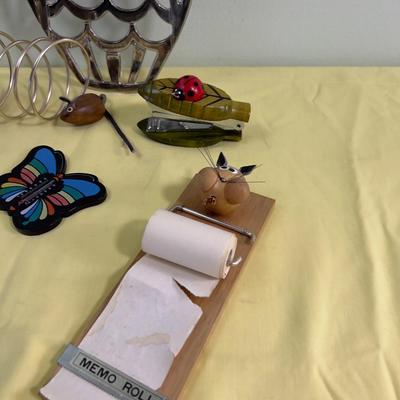 Woot Woot Lot: Owls, Cats, Lady Bug Stapler in Perfect Condition.  MCM House items COOL!!!!! 