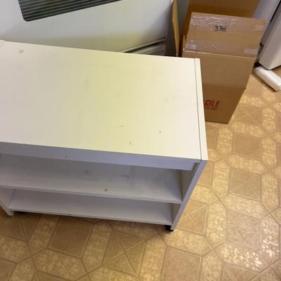 TV Stand or Microwave Cart, White 