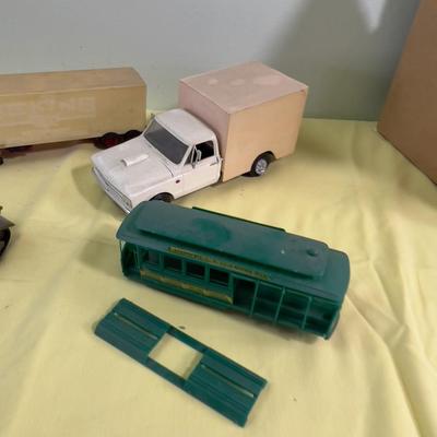 Pile of Built Plastic; Trucks, Trolley and Tanks. 