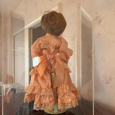 Peach Dress Porcelain Doll 
