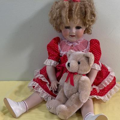 Shirley Temple Doll and her Teddy Porcelain 