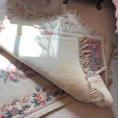 Rugs Cream and Floral 4 Chinese Silk Woven