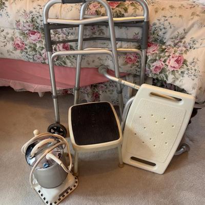 Walker and Shower Plus Vintage Jacuzzi and stool