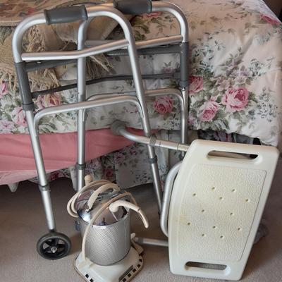 Walker and Shower Plus Vintage Jacuzzi and stool