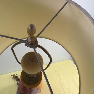 Hollywood Regency Lamp Luster with a Linen Shade