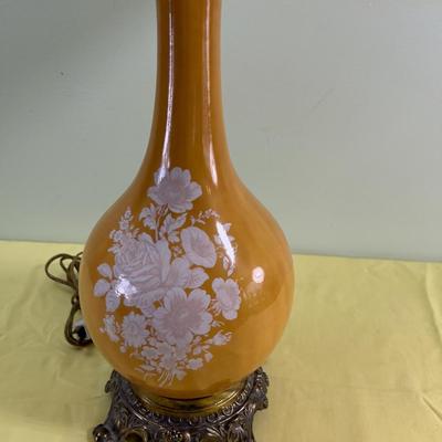 Hollywood Regency Lamp Luster with a Linen Shade