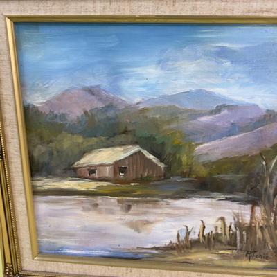 The Cabin by the Lake Original Oil on Board 