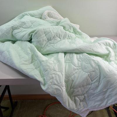 Mint Pastel Queen Full Satiny Bedspread