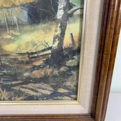 Signed Carl Russel 1980, Water Color of Farmstead 