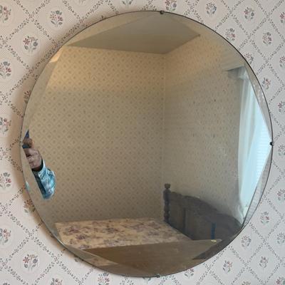 24" Round Beveled Mirror 