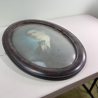 Antique Framed Photograph with Convex Glass