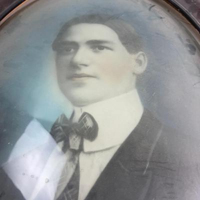 Antique Framed Photograph with Convex Glass