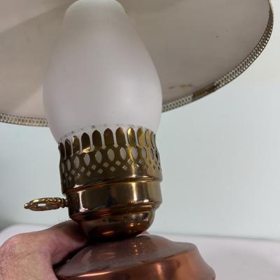 Brass Candle and A Copper Table Lamp 