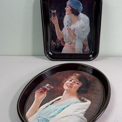 2 Vintage Coca-Cola Trays, Reproductions
