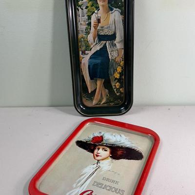 2 Vintage Coca-Cola Trays, Reproductions
