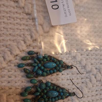 Sale Photo Thumbnail #41: Turquoise colored dangle earrings