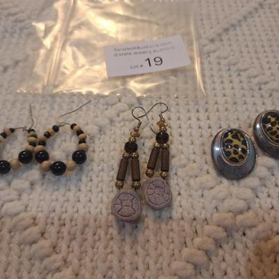 Sale Photo Thumbnail #77: Lot of 3 earrings- browns and neutral colors