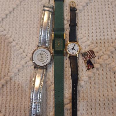 Sale Photo Thumbnail #90: all watches need new batteries.  2 of them have leather bands
