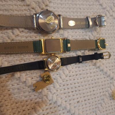 Sale Photo Thumbnail #91: all watches need new batteries.  2 of them have leather bands