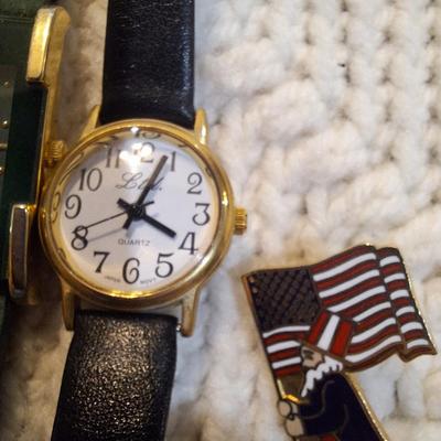 Sale Photo Thumbnail #89: all watches need new batteries.  2 of them have leather bands