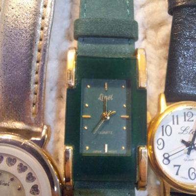 Sale Photo Thumbnail #88: all watches need new batteries.  2 of them have leather bands