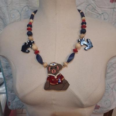 Sale Photo Thumbnail #112: Crafty bear necklace and sparkly bear brooch