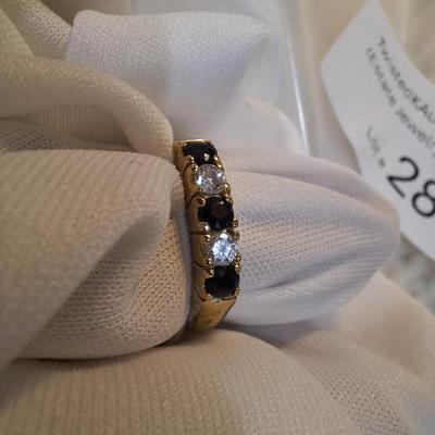 Sale Photo Thumbnail #123: Size 7 costume gold tone ring with jewels