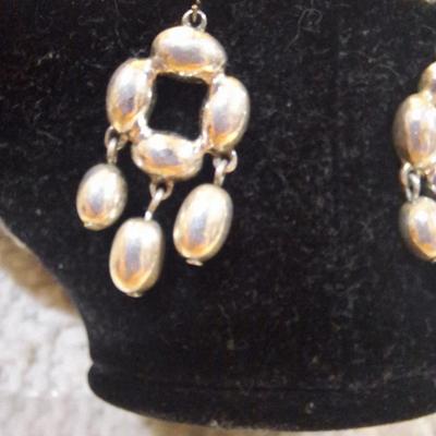 Sale Photo Thumbnail #150: Silver tone dangle earrings