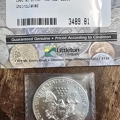 1991 Eagle uncirculated SILVER COIN