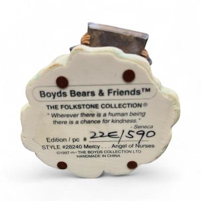 Sale Photo Thumbnail #134: Boyds Bears & Friends Folkstone Collection "Mercy...Angel of Nurses" Figurine  Number 220/590  1997
Approximate Ht 7.5"