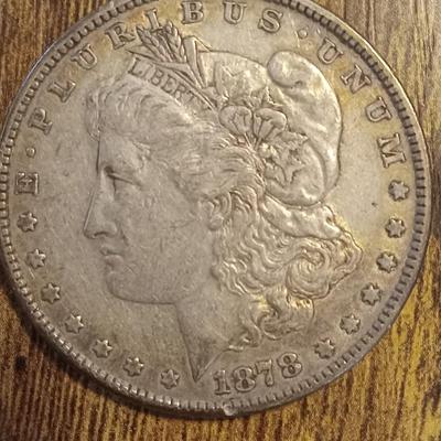 1878 7 tail feathers morgan silver dollar