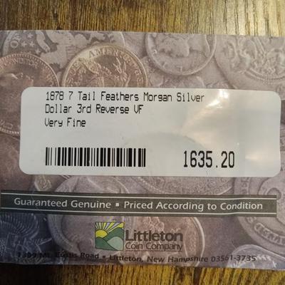 1878 7 tail feathers morgan silver dollar