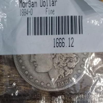 1884 O morgan silver dollar