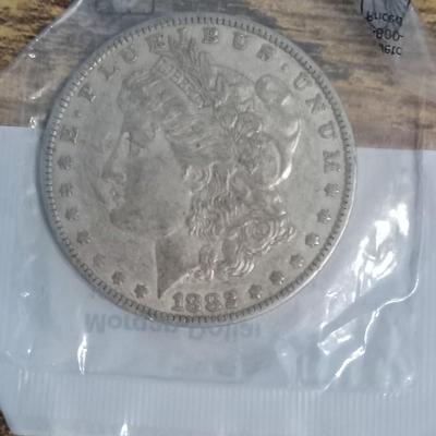 1882 O morgan silver dollar