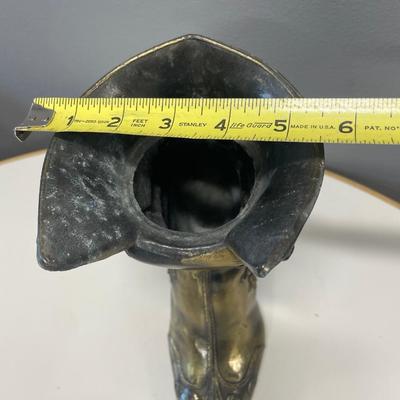 vintage brass Victorian boot vase or planter