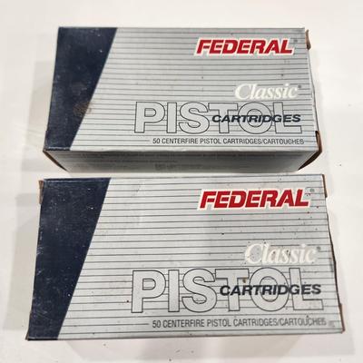 2 boxes Federal 9 MM Luger Ammo 100 Rds