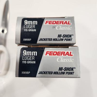 2 boxes Federal 9 MM Luger Ammo 100 Rds