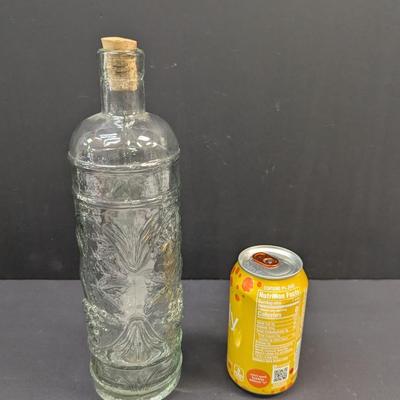 Sale Photo Thumbnail #1441: William Sonoma Made In Spain Embossed Clear Green Glass Bottle