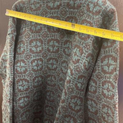 Hand made emerald green and black Norwegian wool sweater