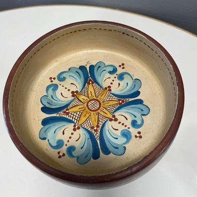 Norwegian rosemaling wood bowl goblet style