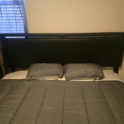 Headboard and Bed Frame (Black)