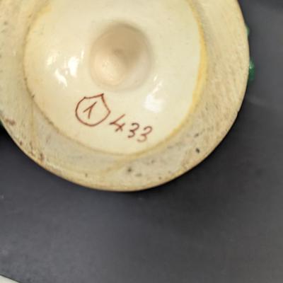 Sale Photo Thumbnail #1495: Antique Hand Painted Italian Certosa Di Firenze Monastery Cup Marked & Hand Painted Flower Vase Signed