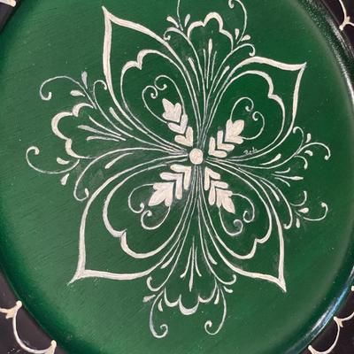 Beautiful rosemaling painted wood plate